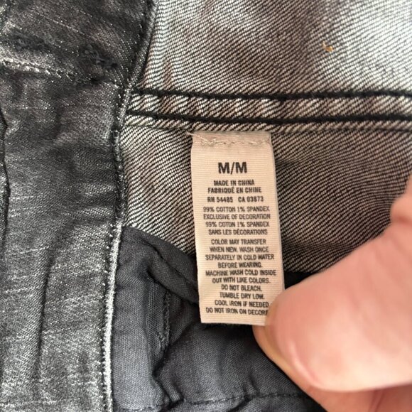 AE Distressed Stretch Black Denim Jacket for Fall Size M - Picture 3 of 11